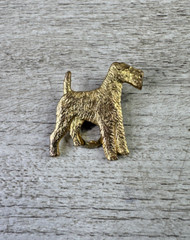 Vintage Unbranded Small Brass Fox Terrier Scarf Clip 1”X 1”