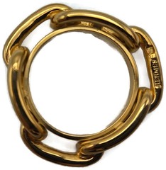 Hermès Chaîne d’Ancre Scarf Ring Vintage Gold Plated Anchor Link Design with Box
