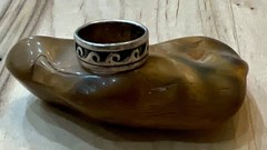 Vintage Hopi Native Sterling Silver Wave Ring Stamped Size 7.5- Wt. 5.50g
