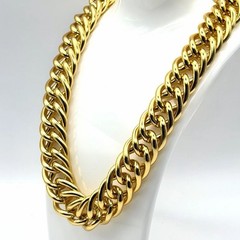 Vintage Anne Klein 24 Inch Heavy Chunky Gold Tone Curb Chain Statement Necklace