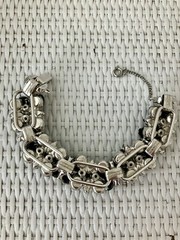 RARE! JULIANA Jet Black Cha Cha Dangle Bead Bracelet AB Rhinestone Clasp! Mint!