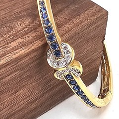 Vintage Camrose & Kross Jacqueline Kennedy Hinged Bangle Crystal Bracelet Med-Lg
