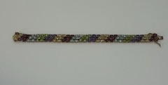 Vintage Ross-Simons 925 Sterling Silver 18K Vermeil Multi Gemstone Bracelet 24g