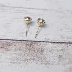 0.25″ Clear Gem Stud Earrings For Pierced Ears