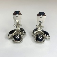 Vintage Eisenberg Ice Clear Rhinestone Clip On Earrings