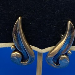 TAXCO EARRINGS vtg 1940s 1950s Screwback Sterling Silver AAR Antonio Reyna 11 gr