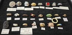 Vintage Mod Ring Lot Of 100. 23 Signed Kate Spade N.Y Avon Sterling Vendome