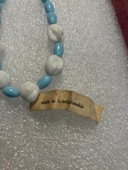 Vintage Czech Turquoise Glass Bead Necklace