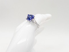 Designer $9000 4ct Trillion D BLOCK Tanzanite VS H Diamond Platinum Ring 10g