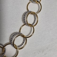 Talbots Two-Tone Links Necklace Gold & Silver Interlocking Circles