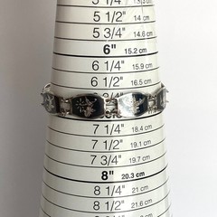Signed SIAM Thai Sterling Silver 925 Black Niello Garuda Panel Bracelet 6.75″