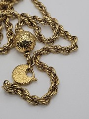 Vintage Yves Saint Laurent YSL Gold Tone Rope Chain Necklace AS IS