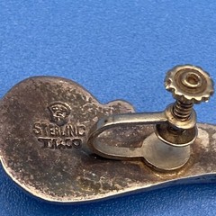 TAXCO EARRINGS vtg 1940s 1950s Screwback Sterling Silver AAR Antonio Reyna 11 gr