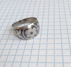 Vintage Beautiful Ring With niello Cupronickel USSR times Women’s Jewelry size 8