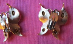 Crown Trifari Alfred Phillipe BIG Butterfly Pin+Earring GT Set~Book Piece~FREE H