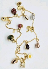 Joan Rivers Faberge Egg Necklace Collection 13 Different Vintage Charms 29 in