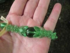 Antique 16.5″ Green Glass Choker Necklace made Czechoslovakia w Tag NEVER WORN