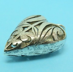 Long on Love! Elongated Scrollwork Heart 925 Sterling Silver Pendant 1-1/4″ 8.3g