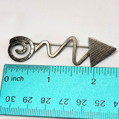 Vintage Sterling Silver Modernist Arrow Brooch MCM Studio Hammered Artisan Pin