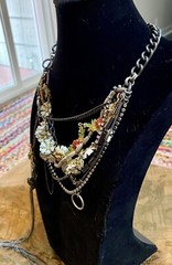 Juicy Couture Vintage Victorian Look Rare Layered Necklace With Dangling Chains