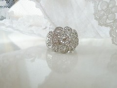 Vintage Sterling Silver 925 Gemstone Polka Dot Bubble Modern Ring Size 9