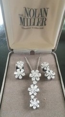 Nolan Miller Ideal Rhinestone Pendant Necklace and Pierced Earrings Set