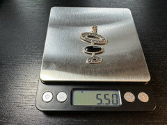 5.50g Sterling Silver Vintage 925 Black Marcasite Art Deco Link Pendant