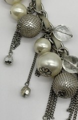 Vintage “Cha Cha” Necklace Cluster Runway Statement Silver-Tone Dangling Baubles