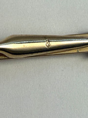 Nice Vintage Swank Mid Century MCM Modernist Jade Stone Tie Bar Clip