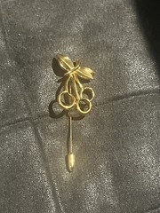 Vintage Gold Tone Cherry Stick Pin