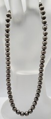 Antique Victorian W.R.C Sterling Silver Bead Ball Chain Collar Necklace 15.5″