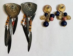 Lot of 6 Pairs of Mixed Pierced Earrings Vintage to Now Variety Prehnite More +