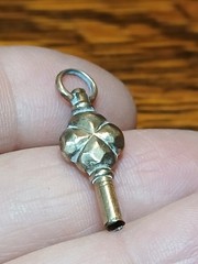 Antique Victorian Gold Filled Pocket Wrist WATCH KEY FOB Charm Pendant Square