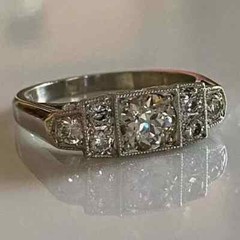Art Deco Style Round Cut Lab Created Diamond Engagement Ring 14K White Gold FN