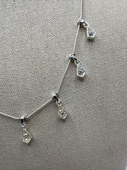 Vintage Napier Silver Tone Necklace With Clear Rhinestones Signed 16-18”