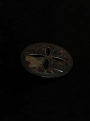 Taxco EMI Sterling Silver Abalone Sand Dollar Brooch Pendant Mexico