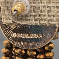 Signed BaubleBar bronz Metallic Beaded Tassel Post Earrings 3.5 Inches Long