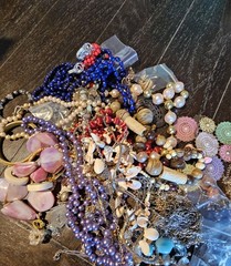 3 Lbs 4oz Unsearched Jewelry Lot VTG & Now Junk & Wear & Resell Craft FUN *Read