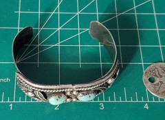 Vtg Sterling Silver SOUTHWESTERN Old Pawn Turquoise Cuff Bracelet Lot