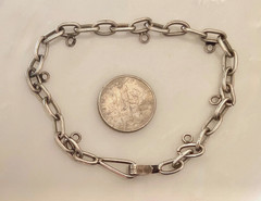 Vintage Mexico Sterling Silver Starter Charm Bracelet 7 7/16 Inches Long