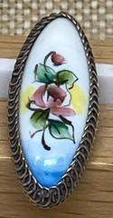 Vintage porcelain service, “Rostov finift” USSR. Hand-painted FLOWERS, Enamel.