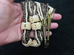 Authentic 1980’s Tribal Buffalo Bone w/Coconut Bead Multi Strand Necklace