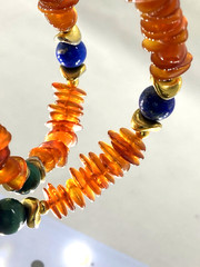 Genuine Natural Amber Stones Cognac Honey Color Beaded Necklace W/Other Stones