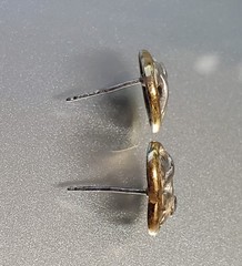 VTG 925 Open Heart Earrings 0.5in Sterling Silver 2g Vermeil Two Tone CZ Sparkle