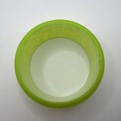 Chunky Neon Lime Green Plastic Bangle Bracelet Wide Domed Confetti Glitter MCM