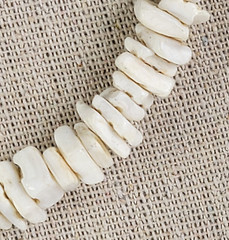 Vintage White Puka Shell Beaded Necklace 15.5 in Silver-Tone Barrel Clasp