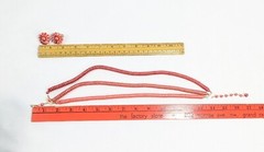 Vtg MCM 3 Strand Japan OMBRE Orange Coral Red Beads NECKLACE Clip EARRINGS SET