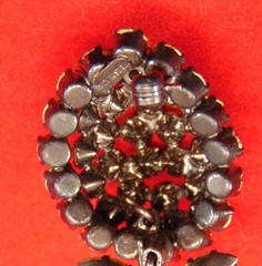 Vintage Red Apple Brooch/Pin Prong Set Red and Green Stones 2″ Length Austria