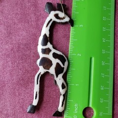 Vintage Ethnic Giraffe Carved Pendant Tribal Boho African 18″ Necklace N3
