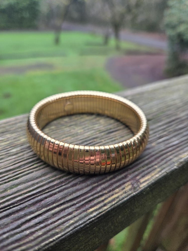 Vintage Omega Bracelet Gold Tone Expandable Egyptian Revival